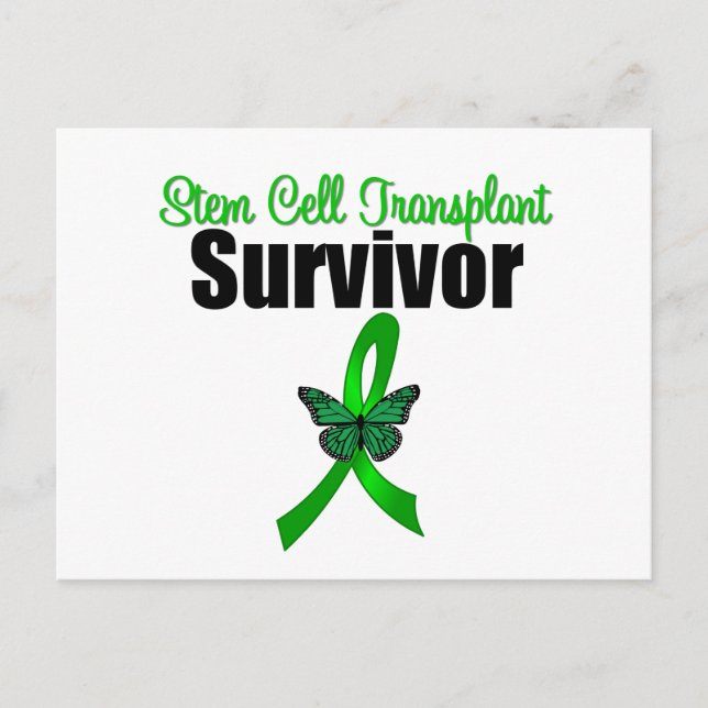 Stem Cell Transplant Survivor Butterfly Ribbon Postcard (Front)