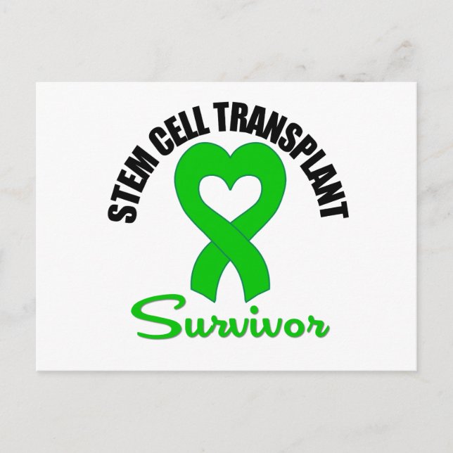 Stem Cell Transplant Survivor Heart Ribbon Postcard (Front)
