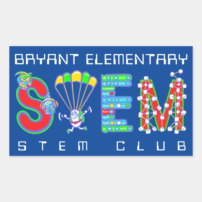STEM Club Rectangular Sticker (Front)