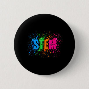 STEM Colourful Paint Splash Science Engineering 6 Cm Round Badge