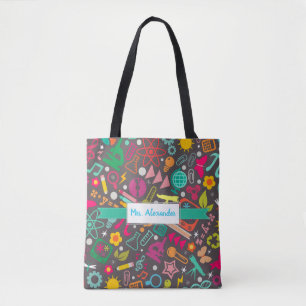 STEM Girls Rock School Tote Student Teacher Grey Bag
