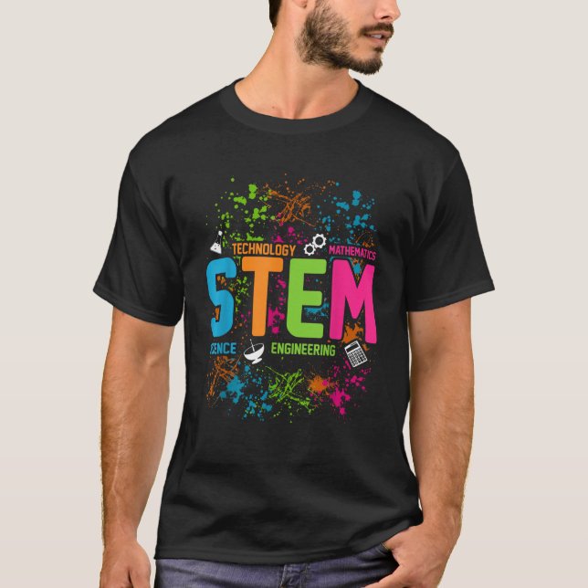 STEM Science Technology Engineering Math School  T-Shirt (Front)