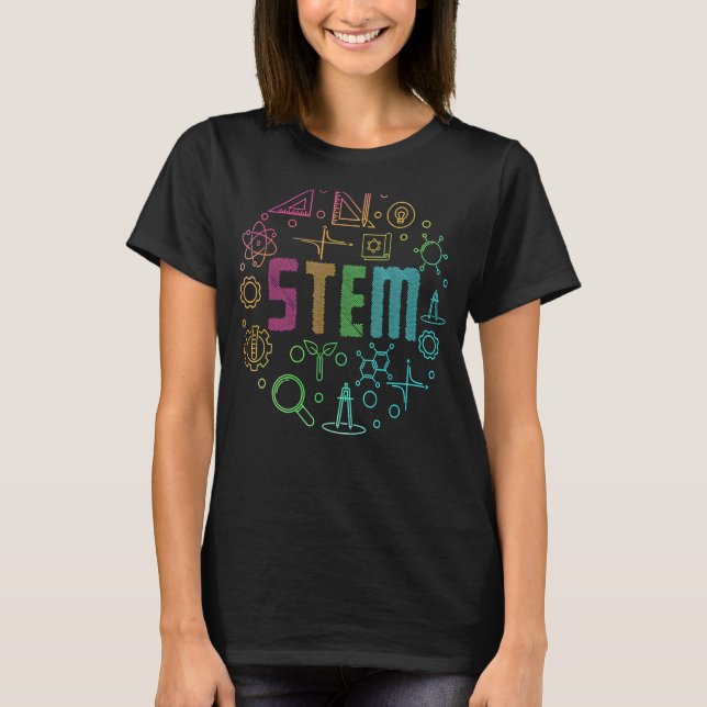 Stem Science Technology Engineering Math Teacher T-Shirt (Front)