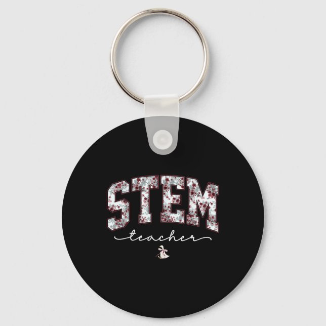 Stem Science Technology Engineering Math Teacher V Key Ring (Front)