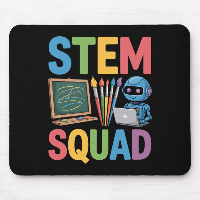 Stem Squad, Science Teacher Math Teaching Team  Mouse Pad (Front)