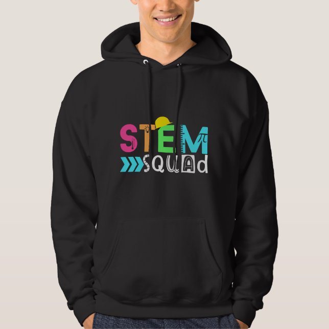 STEM Squad Science Technology Engineering Math Tea Hoodie (Front)