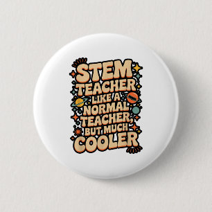 Stem Teacher Definition Funny Science Math Tech Te 6 Cm Round Badge