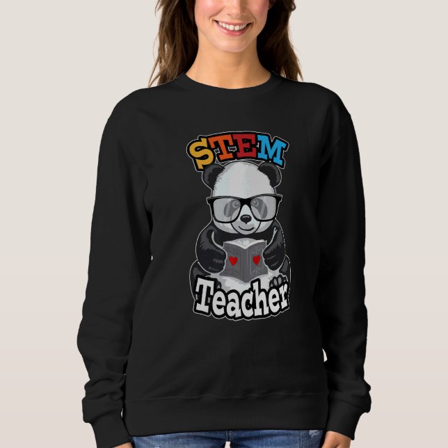Stem Teacher School Cute Steam Panda Sweatshirt (Front)