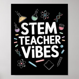 Stem Teacher Vibes, Steam Science Math Teaching Poster