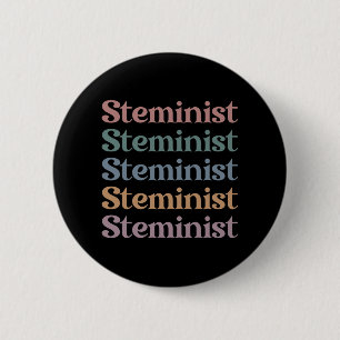 Steminist Retro Women In STEM 6 Cm Round Badge