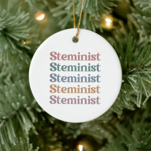 Steminist Retro Women In STEM Ceramic Ornament