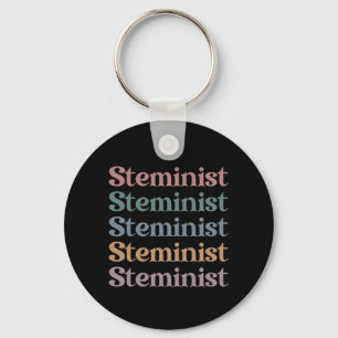 Steminist Retro Women In STEM Key Ring