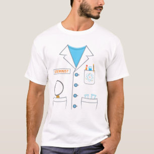 Steminist White Lab Coat Halloween Funny Scientist T-Shirt
