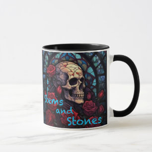 Stems and Stones Skull and Roses Coffee Mug