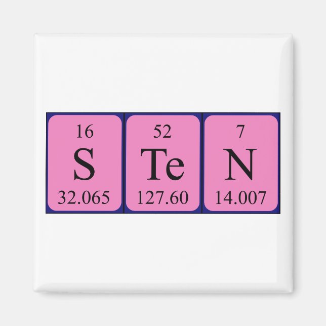Sten periodic table name magnet (Front)
