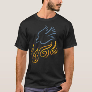 Stencil Flame Fire Dove Pentecost T-Shirt
