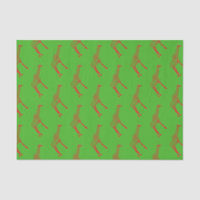 Stencil Giraffe Outline Wrapping Paper (Front)