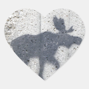 Stencil Graffiti Moose Heart Sticker
