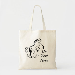Stencil Horse Rearing Up Tote Bag