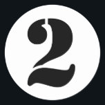 Stencil Numbers by Janz Number 2 Two White Classic Round Sticker<br><div class="desc">Artistic Numbers by Janz © 2008-2020 Jan Fitzgerald. All rights reserved. Graphic Design,  Artwork,  and Photography by Jan and Michael Fitzgerald.</div>