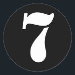 Stencil Numbers by Janz Number 7 Seven Black Classic Round Sticker<br><div class="desc">Artistic Numbers by Janz © 2008-2020 Jan Fitzgerald. All rights reserved. Graphic Design,  Artwork,  and Photography by Jan and Michael Fitzgerald.</div>