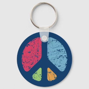 Stencil Peace Key Ring
