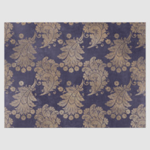 Stencil Peacock Feathers on Purple Decoupage Tissue Paper