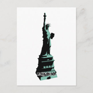 Stencil Statue Liberty Green Postcard