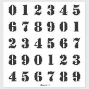 Stencil Style Look Digits / Numbers / Numerals
