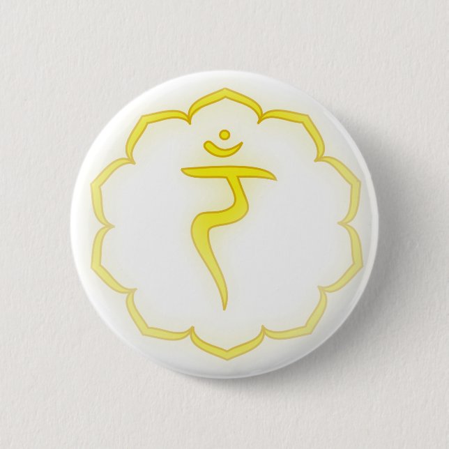"Stenciled" 3rd Chakra - Manipura 6 Cm Round Badge (Front)