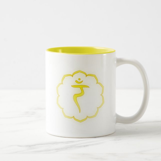 "Stenciled" 3rd Chakra - Manipura Two-Tone Coffee Mug (Right)