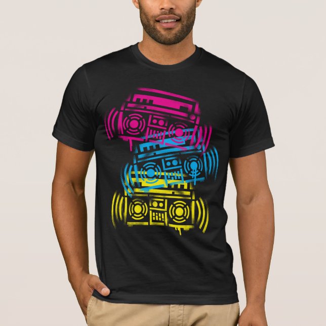 Stenciled Boomboxes T-Shirt (Front)