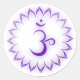 "Stenciled" Crown Chakra - Sahasrara Classic Round Sticker