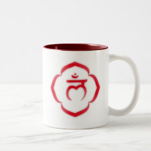"Stenciled" Root Chakra - Muladhara Two-Tone Coffee Mug