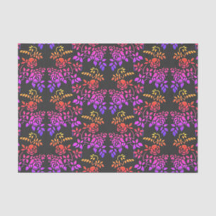 Stenciled Rose Flowers Abstract Colours Decoupage Tissue Paper