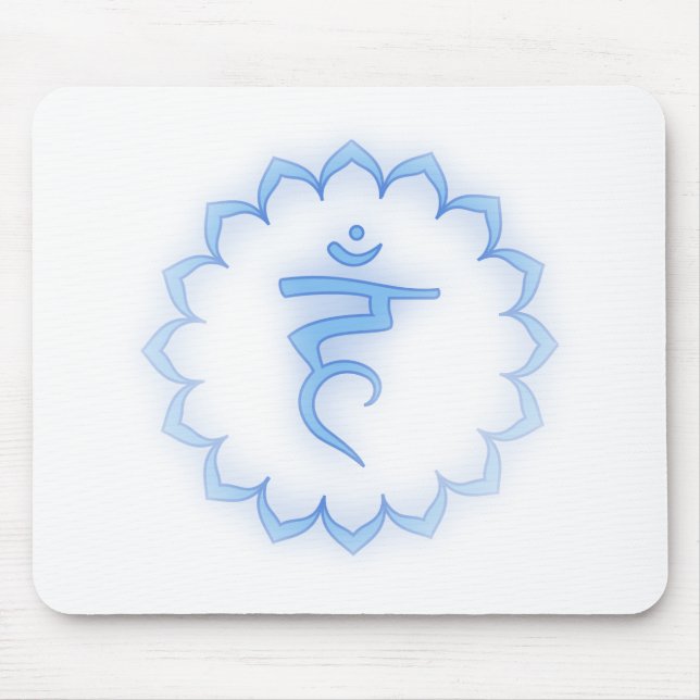 "Stenciled" Throat Chakra - Light Blue Mouse Pad (Front)