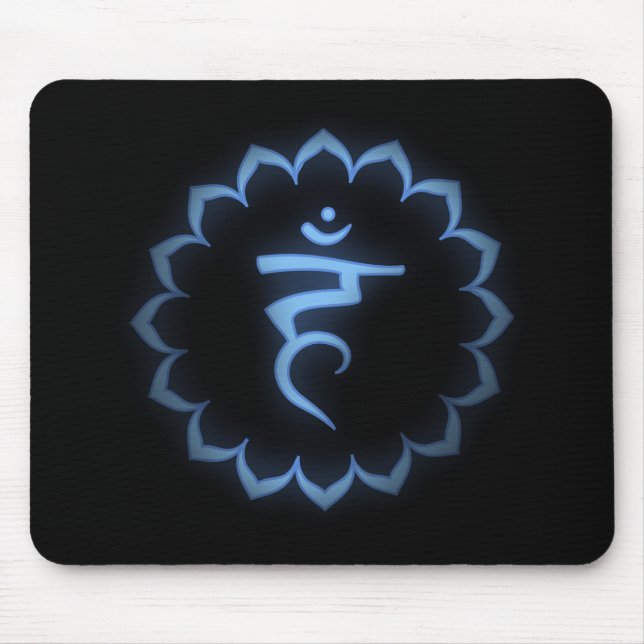 "Stenciled" Throat Chakra - Light Blue Mouse Pad (Front)