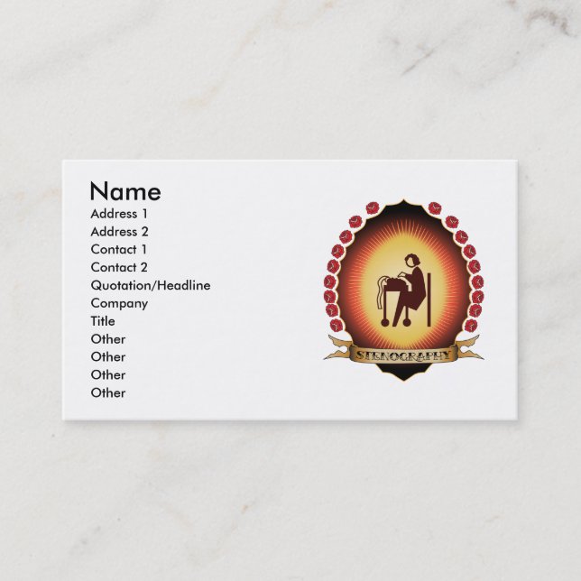 Stenography Mandorla Business Card (Front)