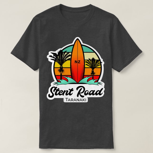 Stent Road Surf Design Taranaki T-Shirt (Design Front)