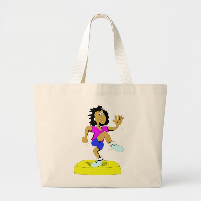 Step Aerobics Large Tote Bag (Front)