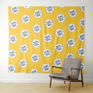 Step and Repeat Backdrop Business Logo Yellow Tapestry