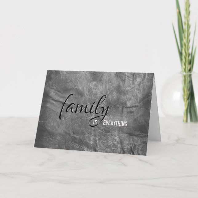 step brother birthday grey leather card (Front)