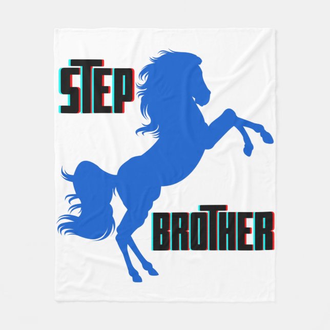 Step Brother Horse Rearing Fleece Blanket (Front)