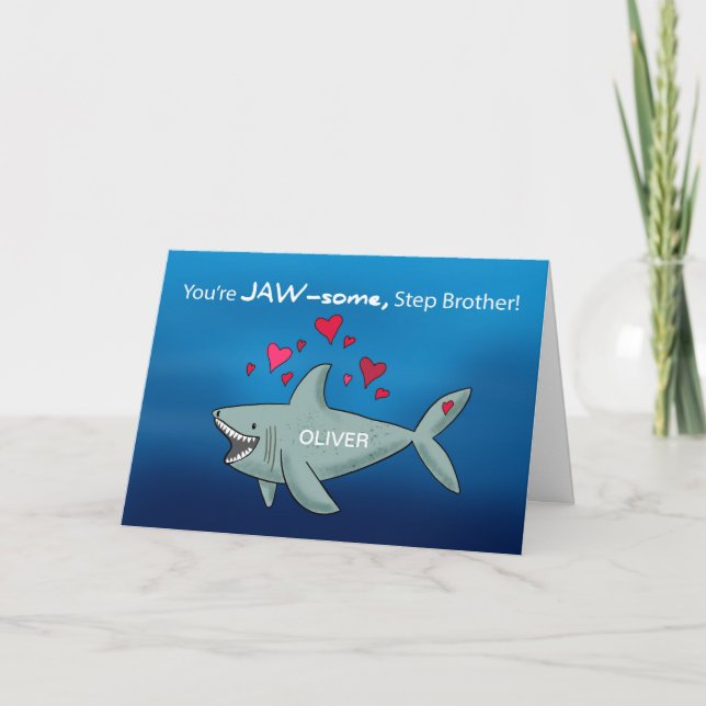 Step Brother Valentines Day Shark Card (Front)