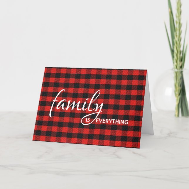 Step Brother's Buffalo Plaid Birthday Card (Front)