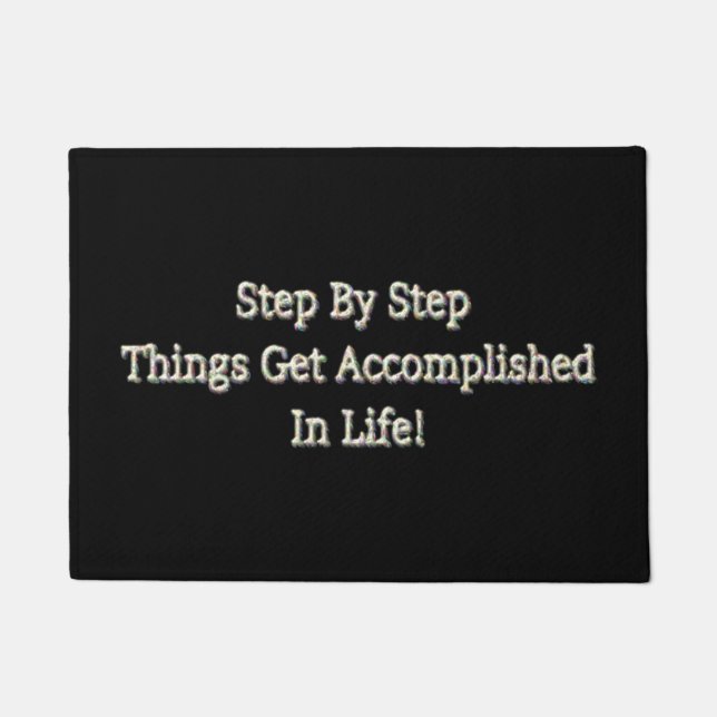 "Step By Step" Cute Design. Buy Now Doormat (Front)