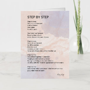 Step by Step -  Empowerment Poem Poetry  Foil Greeting Card