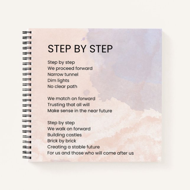 Step by Step -  Empowerment Poem Poetry  Notebook (Front)