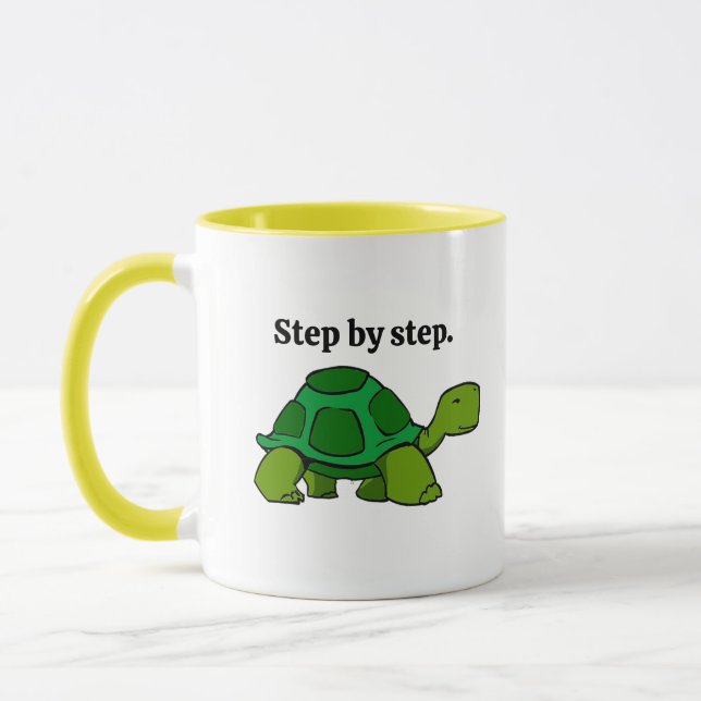 Step by Step Turtle Cartoon, Persistent Winning Mug (Left)