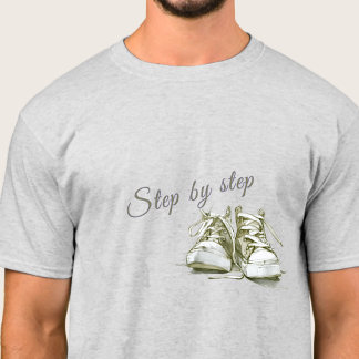 Step by Step Vintage Green Sneaker Graphic Sketch T-Shirt